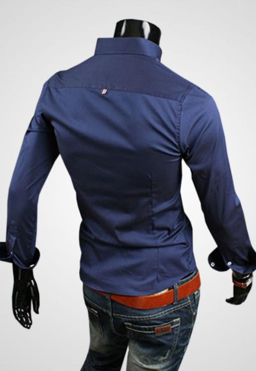 CLEARANCE SALE OF BLUE CASUAL SHIRT WITH CONTRAST 